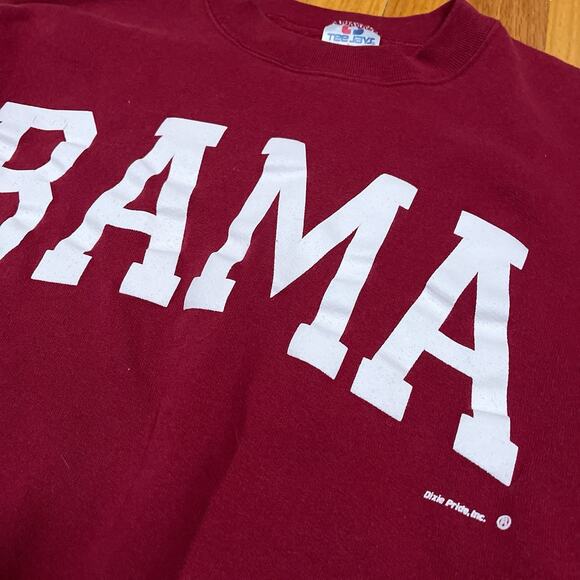 Vintage Alabama Crimson Tide BAMA Spellout Crewneck USA Made Sweatshirt Sz Large - Picture 3 of 7